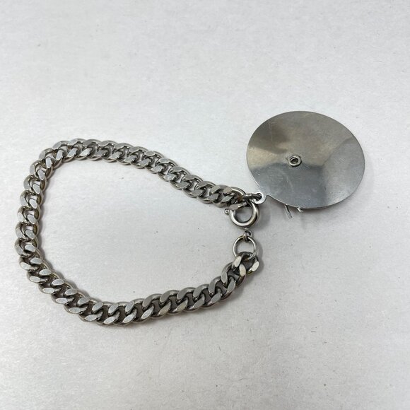 Vintage Karu Arke Floral Bracelet & Earrings Set Silver Tone Blue Rhinestones - Picture 4 of 12